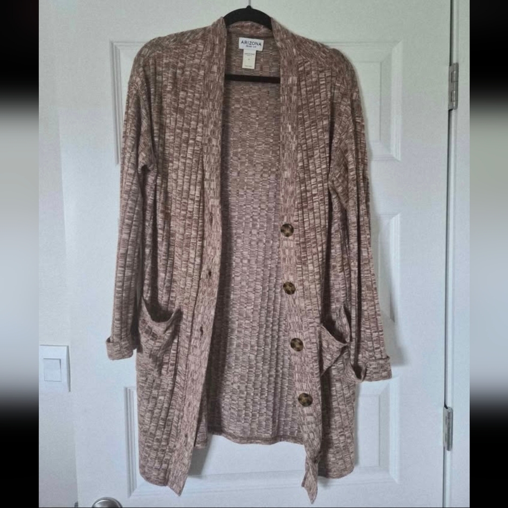 Arizona Jean Company Women’s Blush Button-Front Cardigan Sweater